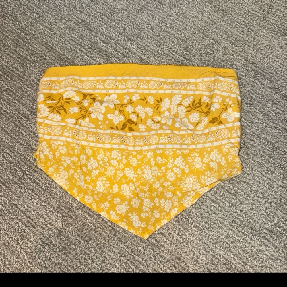Yellow Floral Bandana Tube Top – Size Small